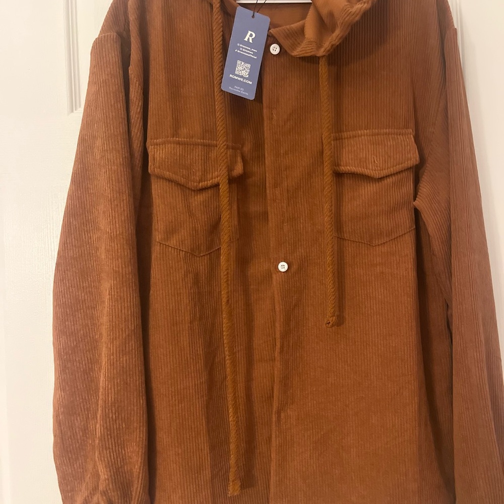 ROMWE Tan Corduroy Shirt